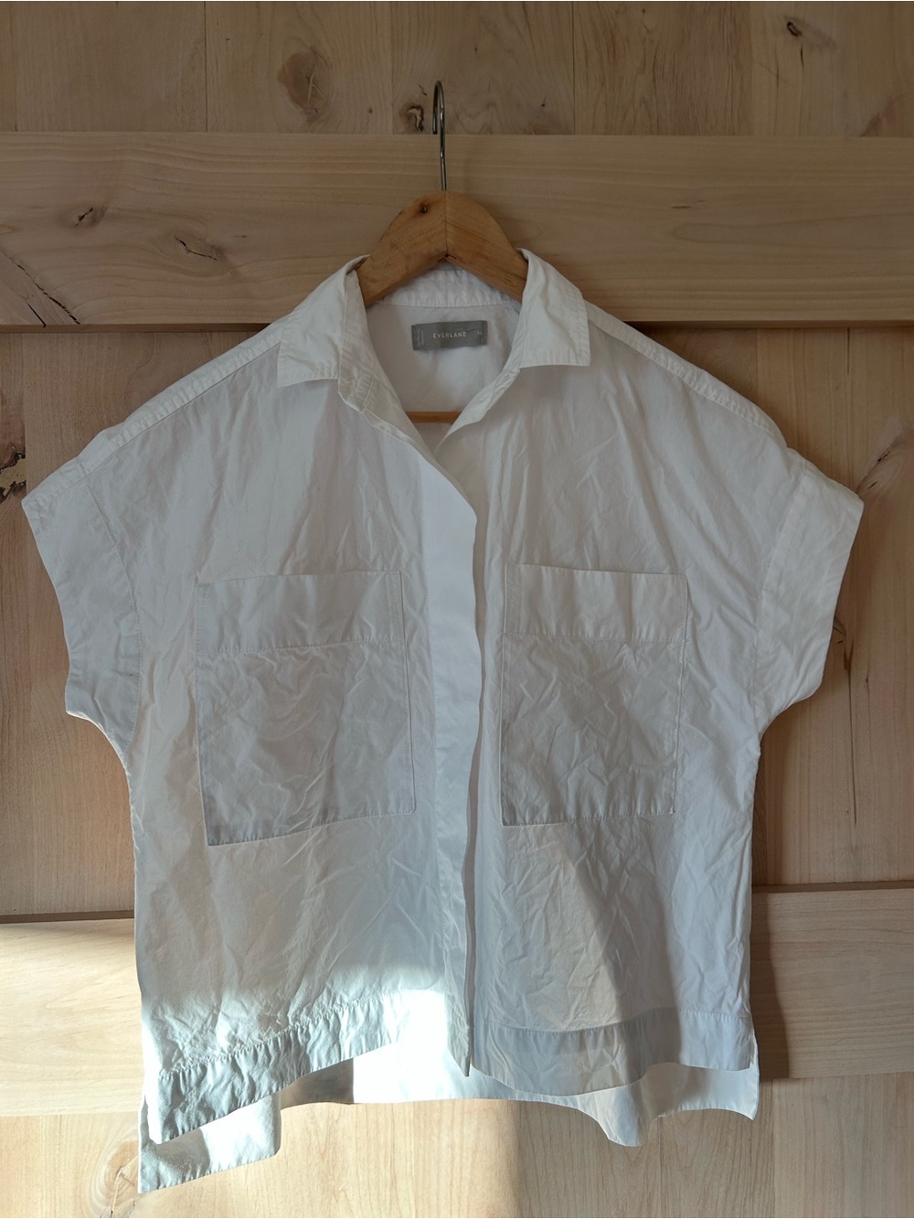 Everlane White Boxy Cotton Campshirt, EUC, size XS